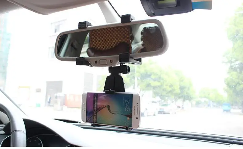 360 градусов Универсальный Автомобильный держатель для телефона зеркала заднего