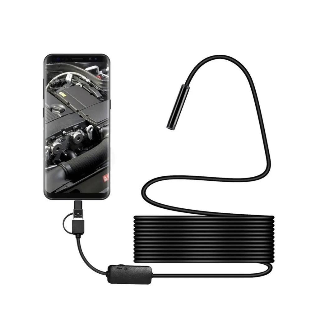 720P IP67 Android 8 мм микро Тип usb с портом типа c 3-в-1 компьютер эндоскоп бороскоп трубка Водонепроницаемый USB видеонаблюдения с защитой от воды Камера
