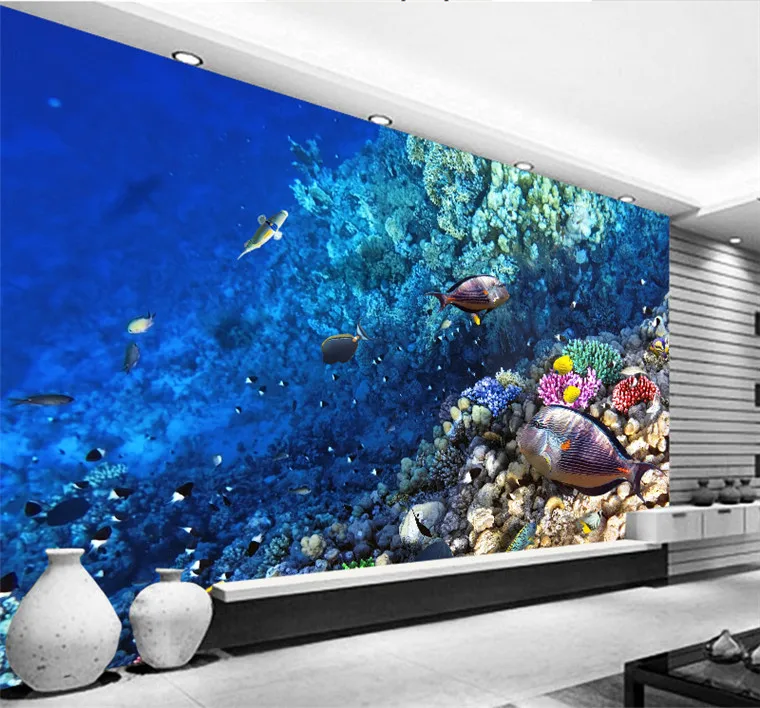 Пользовательские фото обои 3D стерео подводный мир морской рыбы гостиная детская