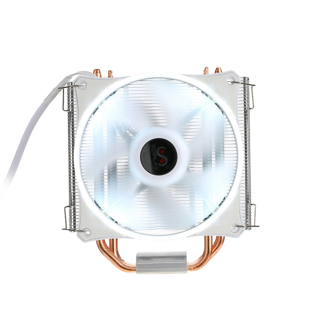 SOPLAY cpu Cooler 4 тепловые трубки 4pin 12 см белый светодиодный вентилятор ПК компьютер для Intel LGA 115X AMD все серии охлаждения процессора вентилятор радиатора