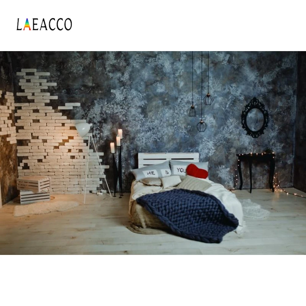 Laeacco Мини-кровать ретро спальня Новорожденный ребенок портрет фотографии фоны