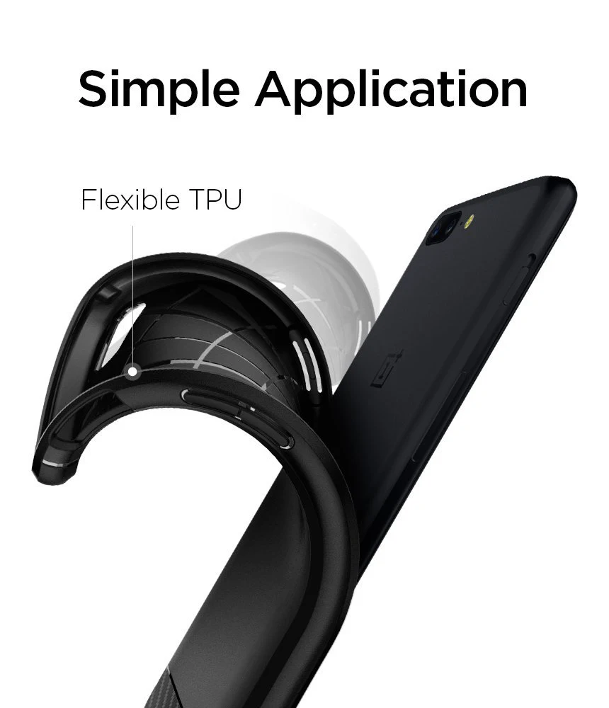 100% Original OnePlus 5 Rugged Armor Case Carbon Fiber Texture Flexible Military Grade Cases for with Retail Package |