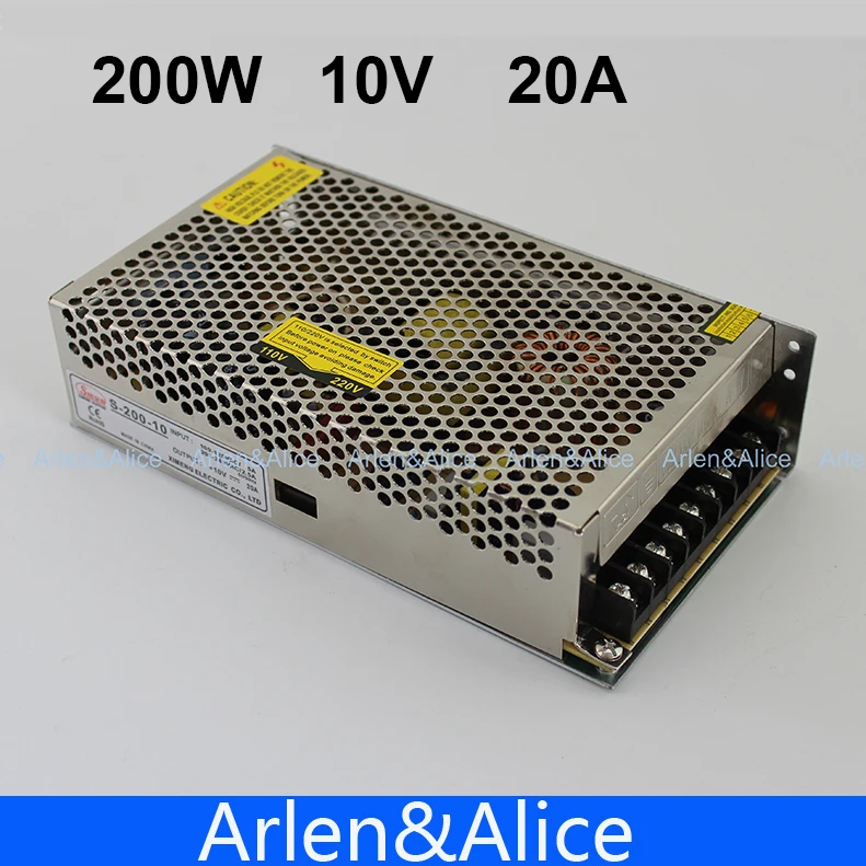 200 Вт 10 в 20 А одиночный выходной импульсный источник питания для светодиодной