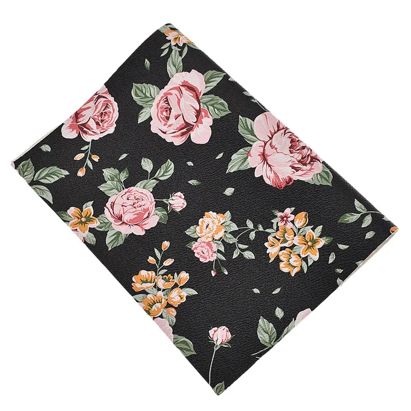 A4 печать цветы искусственная кожа Синтетическая кожаная ткань DIY Ручная работа