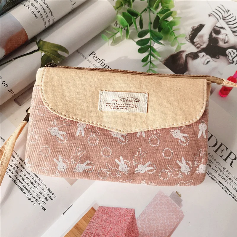 Хлопковый женский кошелек с мультяшным Кроликом детский органайзер маленький
