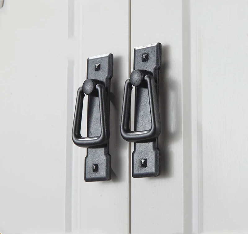 Простые винтажные квадратные ручки дверные нобы с кольцами для шкафа выдвижные