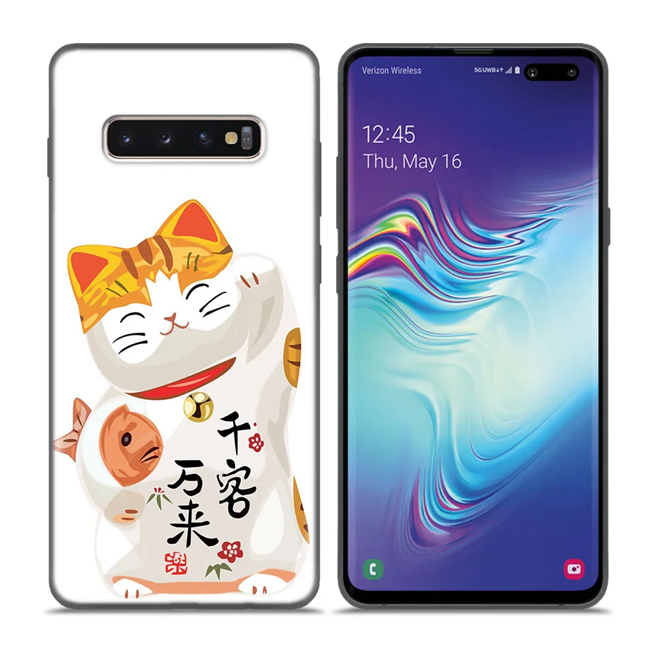 

Capas Case Coque for Samsung Galaxy S10 S9 S8 Plus 5G A30 A50 A70 A40 A20 Note 8 9 10 Cover Carcass Festival Fortune Lucky Cat