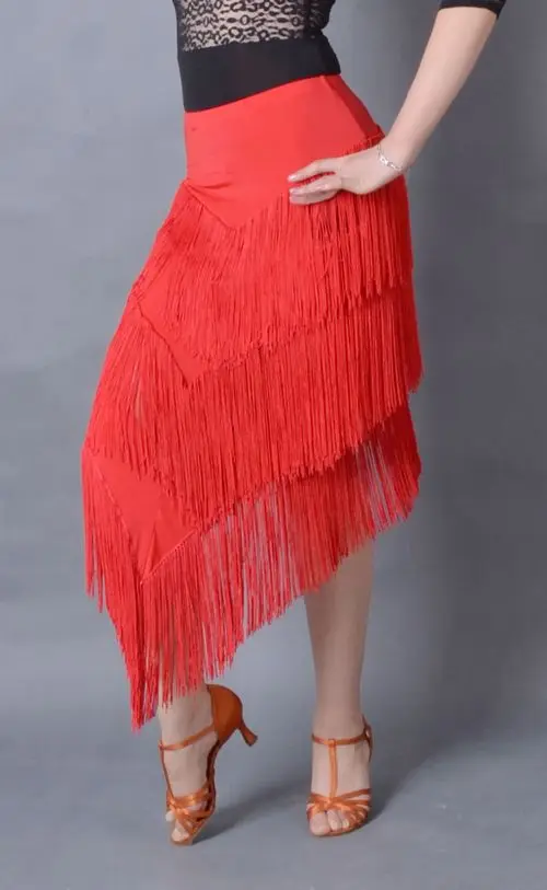 Многослойная длинная юбка с бахромой для латинских танцев S12043|latin skirt|latin dancelatin dance