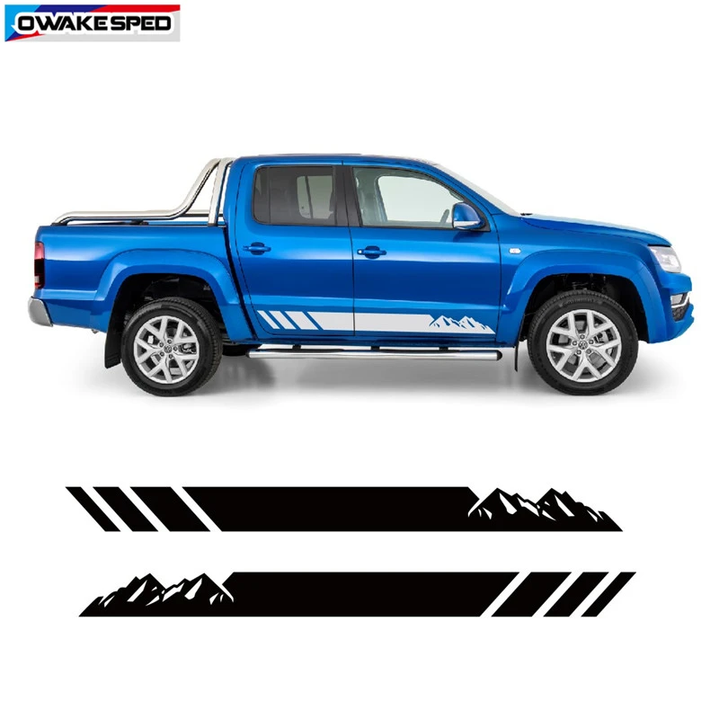 Виниловая наклейка для Volkswagen Amarok, внедорожная горная графика, наклейки для боковой юбки на дверь автомобиля, аксессуары для кузова автомобиля, багажник
