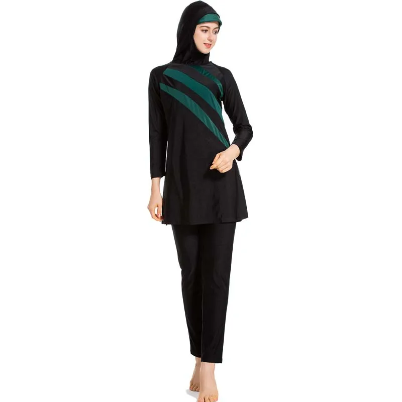 BAILUNMA Burkinis Буркини для мусульманские купальники для женщин полное покрытие консервативная Грудь pad одежда для плавания скромный Hajib плюс размер