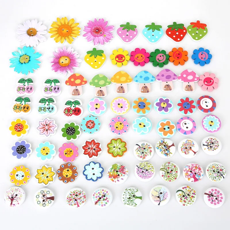 80 шт. милая фотография с двумя отверстиями|2 hole wooden buttons|wooden buttonsbuttons sewing |