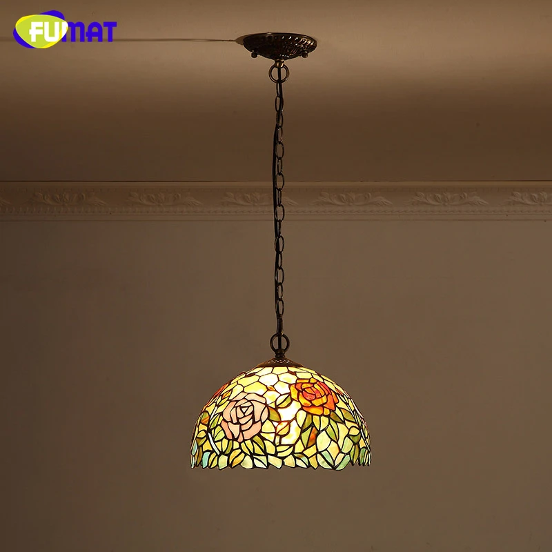 FUMAT витражный подвесной светильник Европейский стиль цветной стеклянный