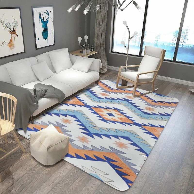 Simple Style Area Rug Mat Geometrical Rhombus Crystal Velvet Carpet for Living Room Rectangle Table Anti Slip Floor | Дом и сад