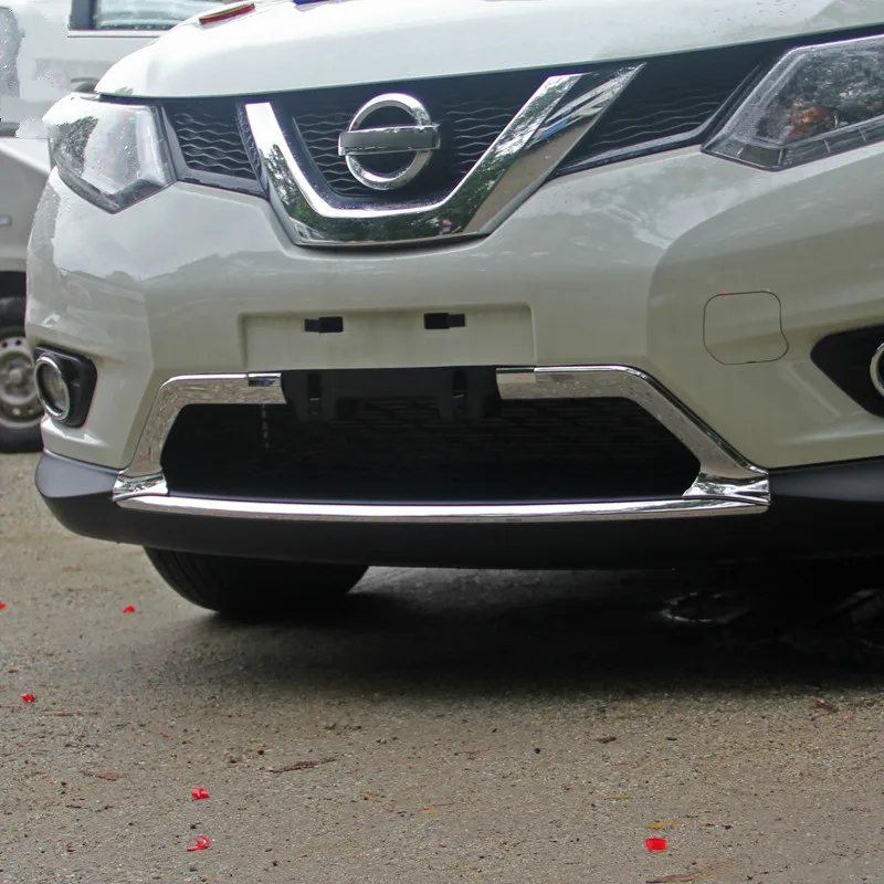 2 шт. ABS Хром Передняя средняя сетка орнамент крышка планки для Nissan X Trail Rogue T32 2014 2015