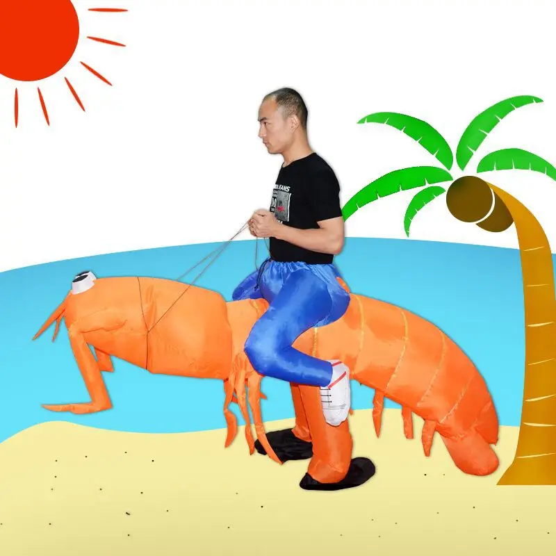Забавные надувные костюмы на Хэллоуин пипи креветки Let's Go 2019 новейший Аниме