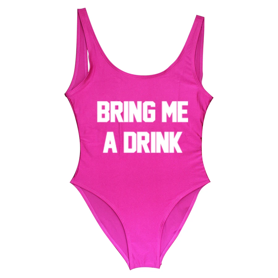 Женский слитный купальник BRING ME A DRINK развлекательный для вечеринки с подкладкой
