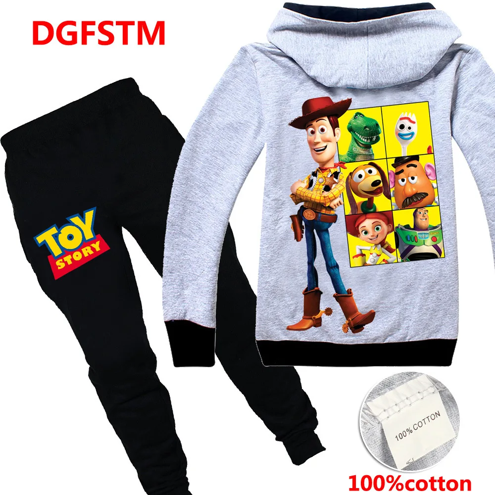 Комплект одежды для мальчиков и девочек с принтом Toy Story 4 толстовка капюшоном +