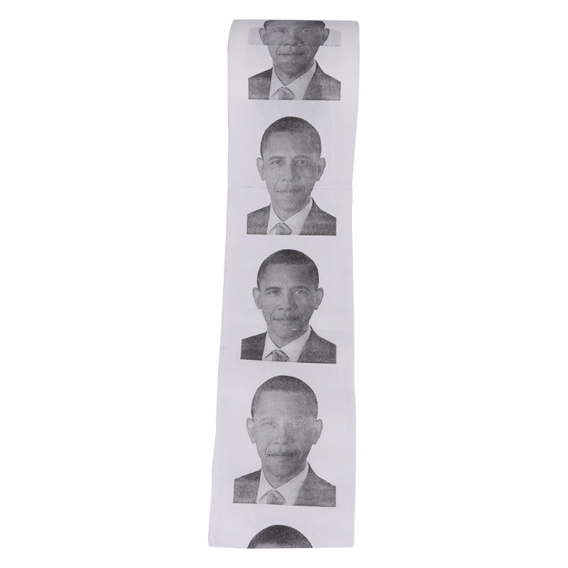 Забавная печатная туалетная бумага 1 рулон Obama ткань для гостиной ванной комнаты Новинка Туалетная бумага подарок