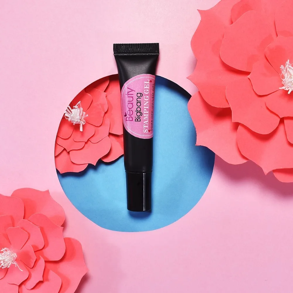 Гель для штамповки Beautybigbang, 8 мл, черный, белый цвет, для пластины для штамповки ногтей, УФ-Гель-лак, отмачиваемый, лак для печати, масло