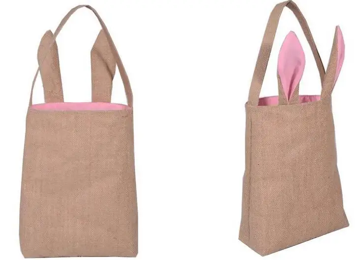 Сумка из хлопка и льна для охоты на пасхальные яйца сумка тоут с ушами зайчика