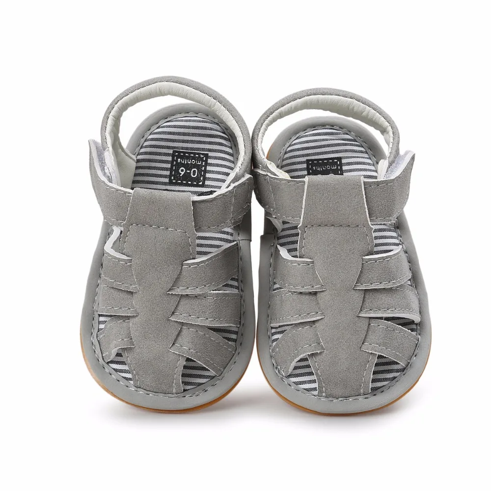 Jongen Sandalen/ летняя обувь для маленьких мальчиков; сандалии; нескользящие пляжные сандалии для первых шагов; нескользящая обувь из искусственной кожи на мягкой подошве для детей ясельного возраста