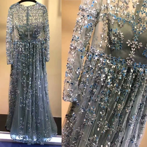 Потрясающие Длинные платья для женщин трудоемкое вечернее платье с вышивкой