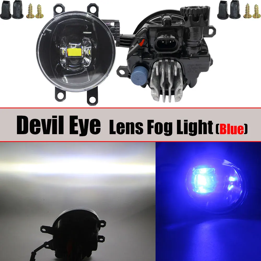 Len Devil Eye Blue Автомобильный 4000лм противотуманный светильник светодиодный Devil Eye DRL H11 12 В Стайлинг для Toyota RAV4 Highlander Corolla Camry Venza Tundra Tacoma Yaris Prius - Цвет: Len Devil Eye Blue