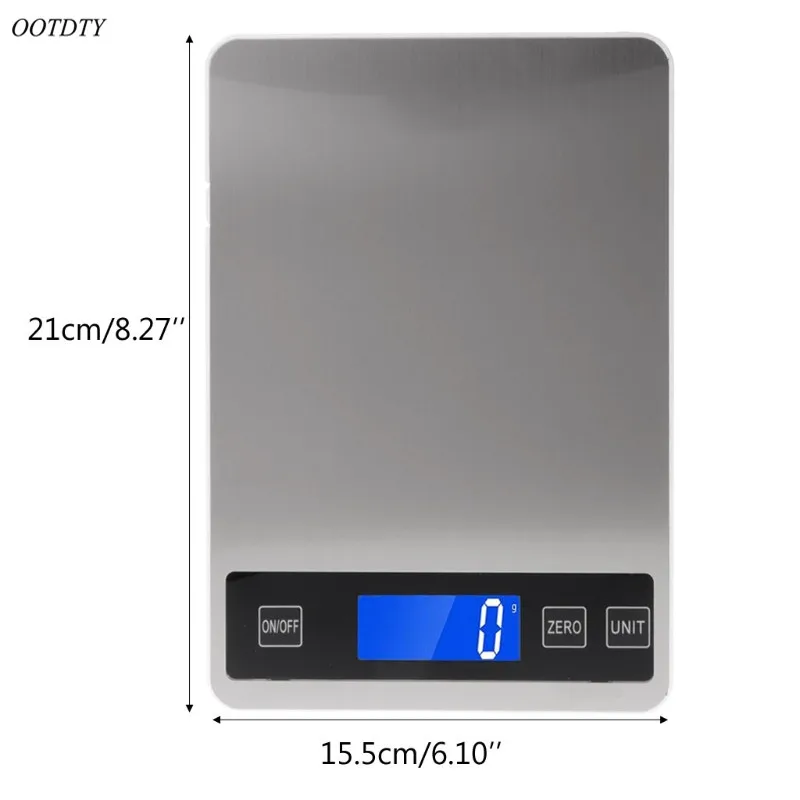 OOTDTY цифровые кухонные весы 22lb/10 кг зарядки сенсорная кнопка Водонепроницаемый гранулированные весы