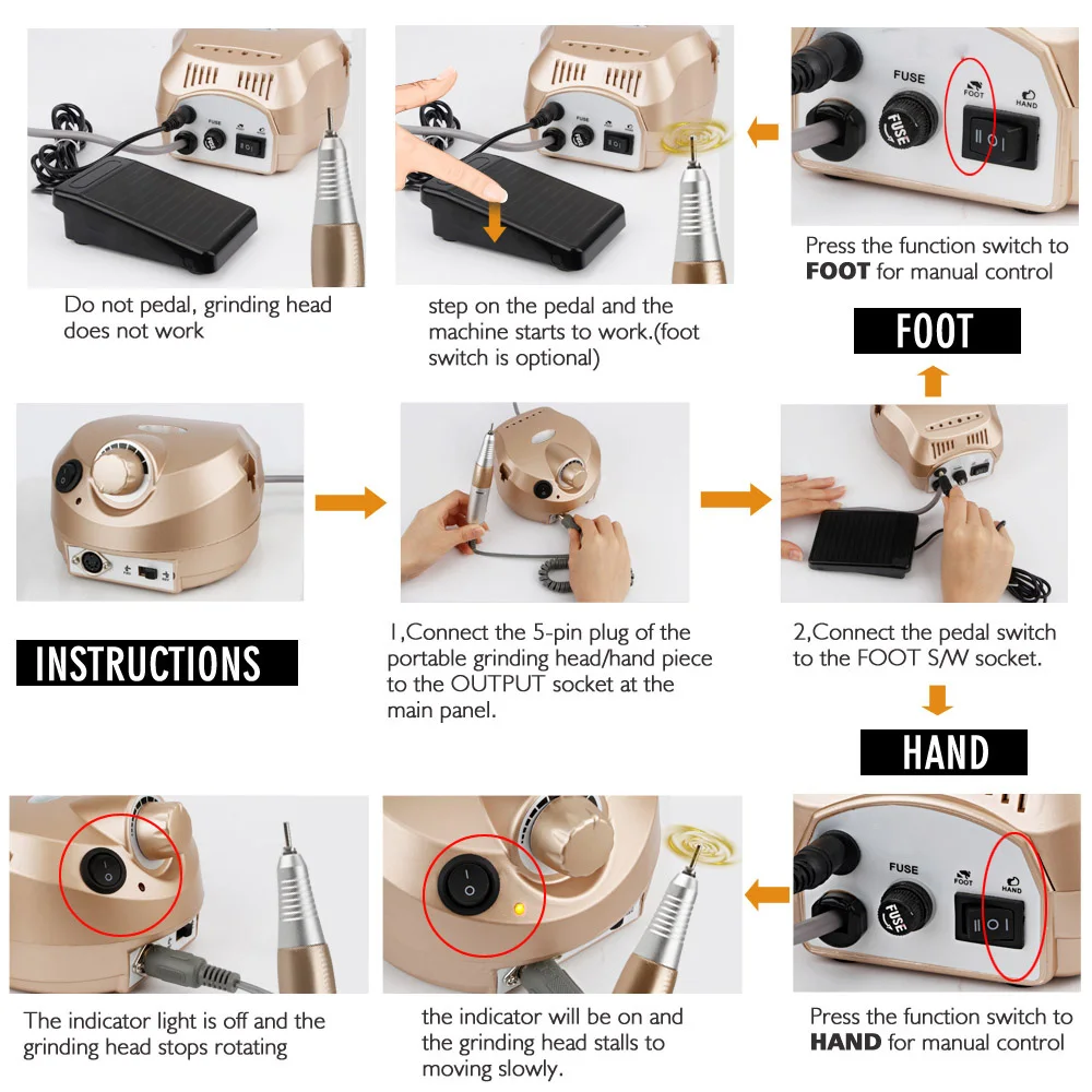 LINLIN 30000 об./мин Электрическая дрель Полировочная пилка для нейл арта инструмент