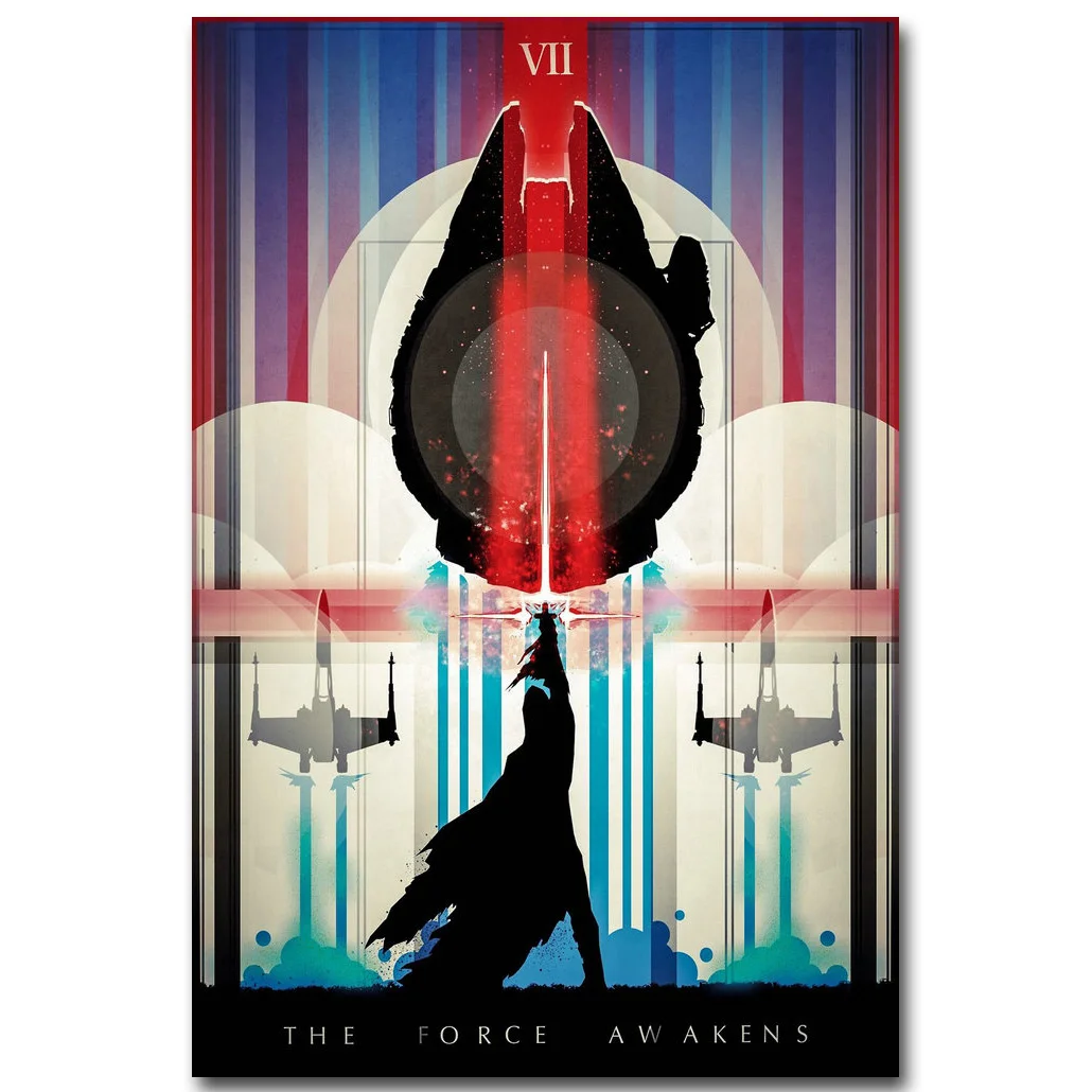 Скайуокер-Звездные войны 7 The Force Awakens художественный шелковый тканевый плакат с