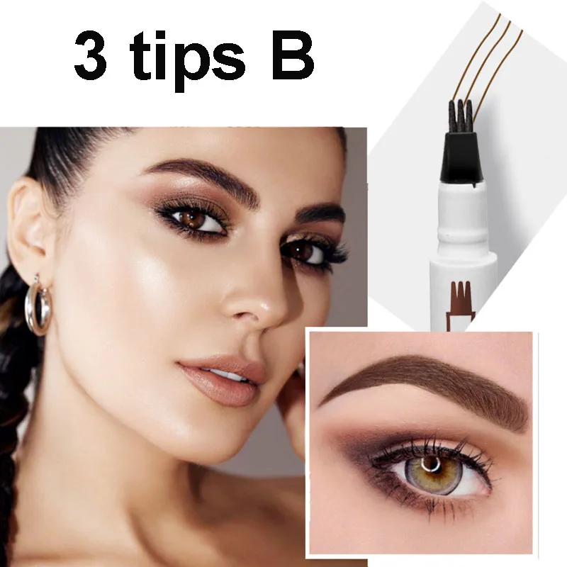 B Kiss beauty микроблейдинг карандаш для татуировки бровей 3 цвета wenkbrauw ручка водостойкая вилка кончик бровей Татуировка ручка KB026 - Цвет: B