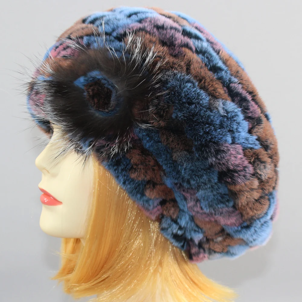 Лидер продаж Настоящий мех кролика шляпа 100% натуральный мягкий рекс животных