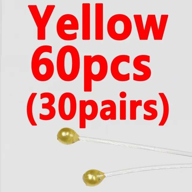 60pcs Yellow Wifreo 60 шт. 3 мм Краб креветки глаза для завязывания мух черный красный цвет для соленой воды и щуки мухи для рыбной ловли - Цвет: 60pcs Yellow
