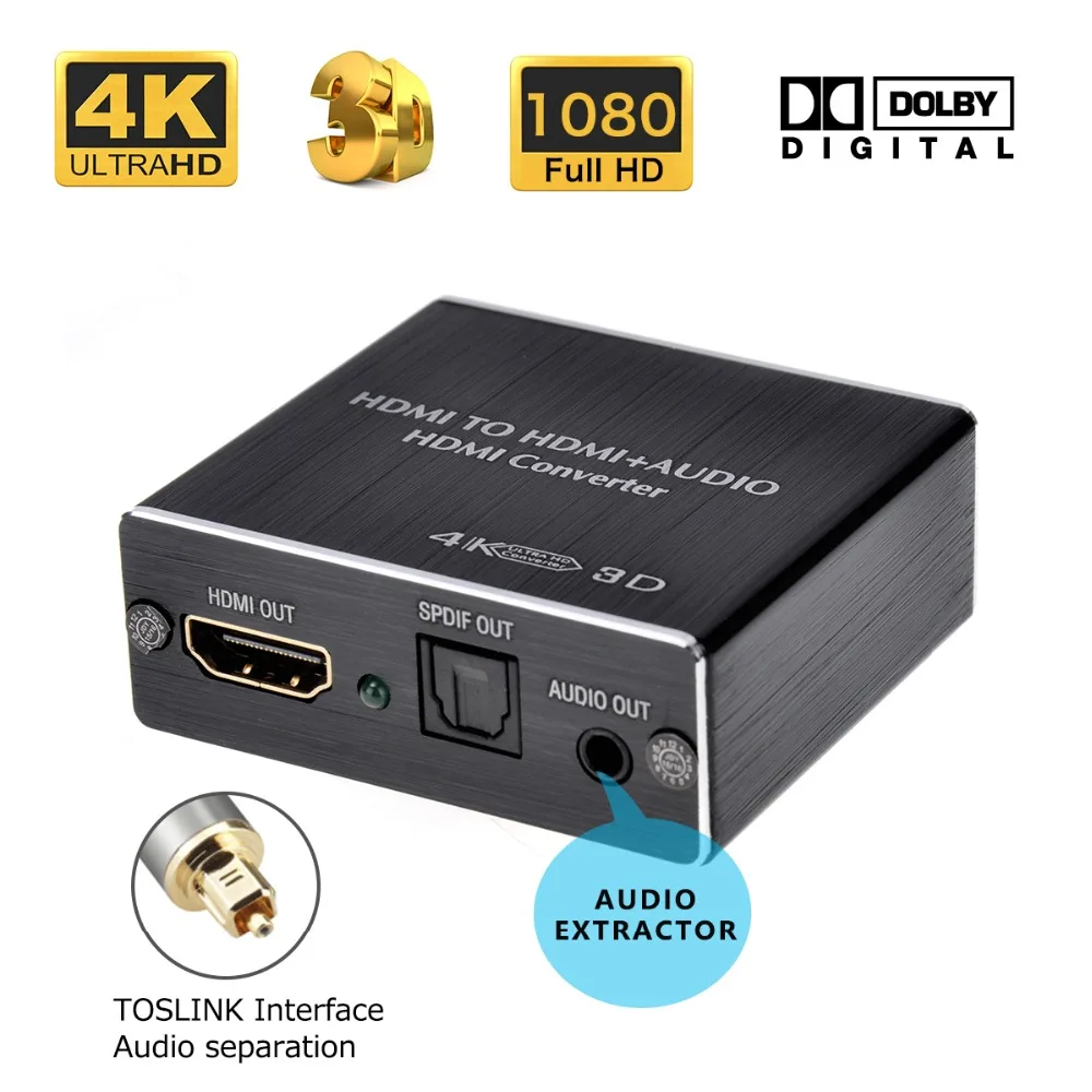 Iseebiz HDMI1.4 4 К x 2 аудио эксрактор HDMI к Pass 0/5 1/7.1CH SPDIF + 3 5 мм стерео конвертер Splitter |
