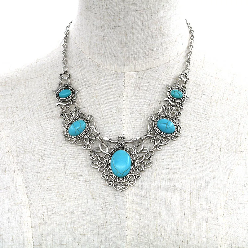 Женское богемное ожерелье в этническом стиле чокер с большими бусинами и