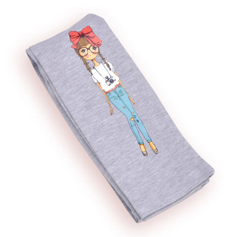 PATTERN 3 GREY Леггинсы для девочек штаны, эластичные Леггинсы для девочки Детские хлопковые Капри с рисунком для девочек, детские штаны с рисунком для девочек от 10 до 12 лет - Цвет: PATTERN 3 GREY