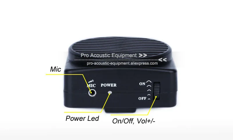 Портативный мини мегафон с усилителем голоса 25 Вт|waistband speaker|portable waistband voice