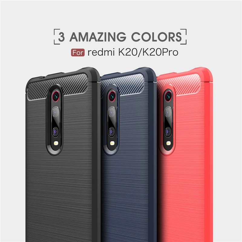 Чехол для Xiaomi Redmi K20 чехол Pro противоударный силиконовый бампер из углеродного