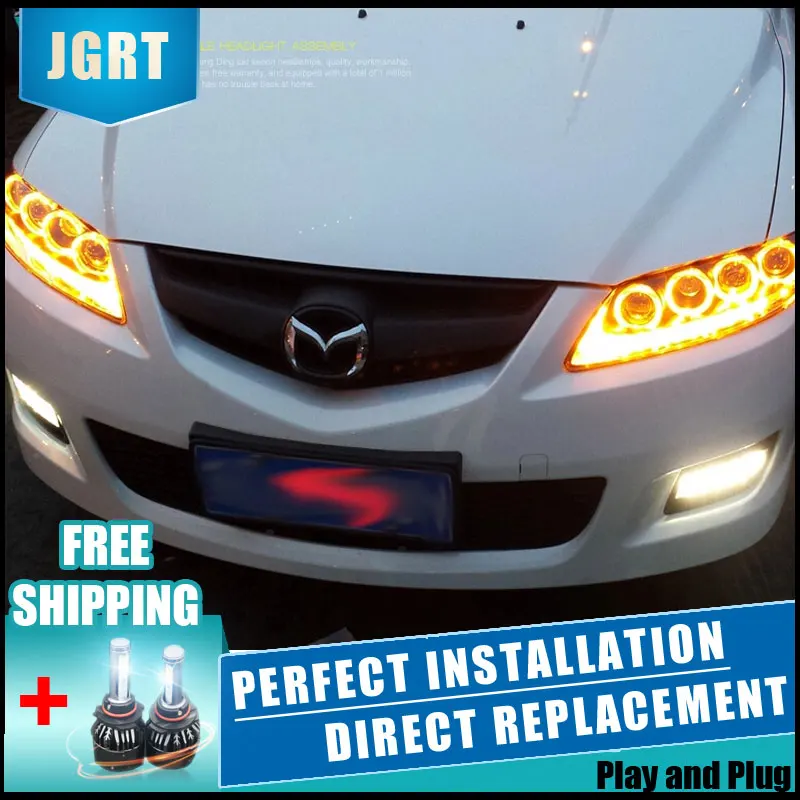 2 шт. светодиодный головной светильник s для Mazda 6 2003-2014 Автомобильный с двойной