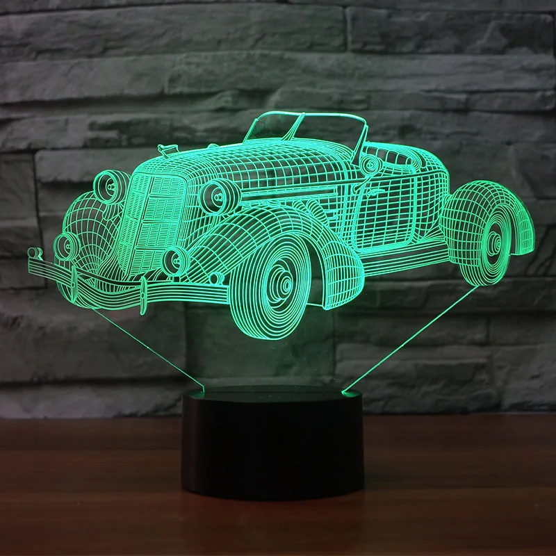 3D auburn speedster дизайн автомобиля Красочный ночник 7 цветов сенсорный переключатель Поддержка USB для детей и взрослых
