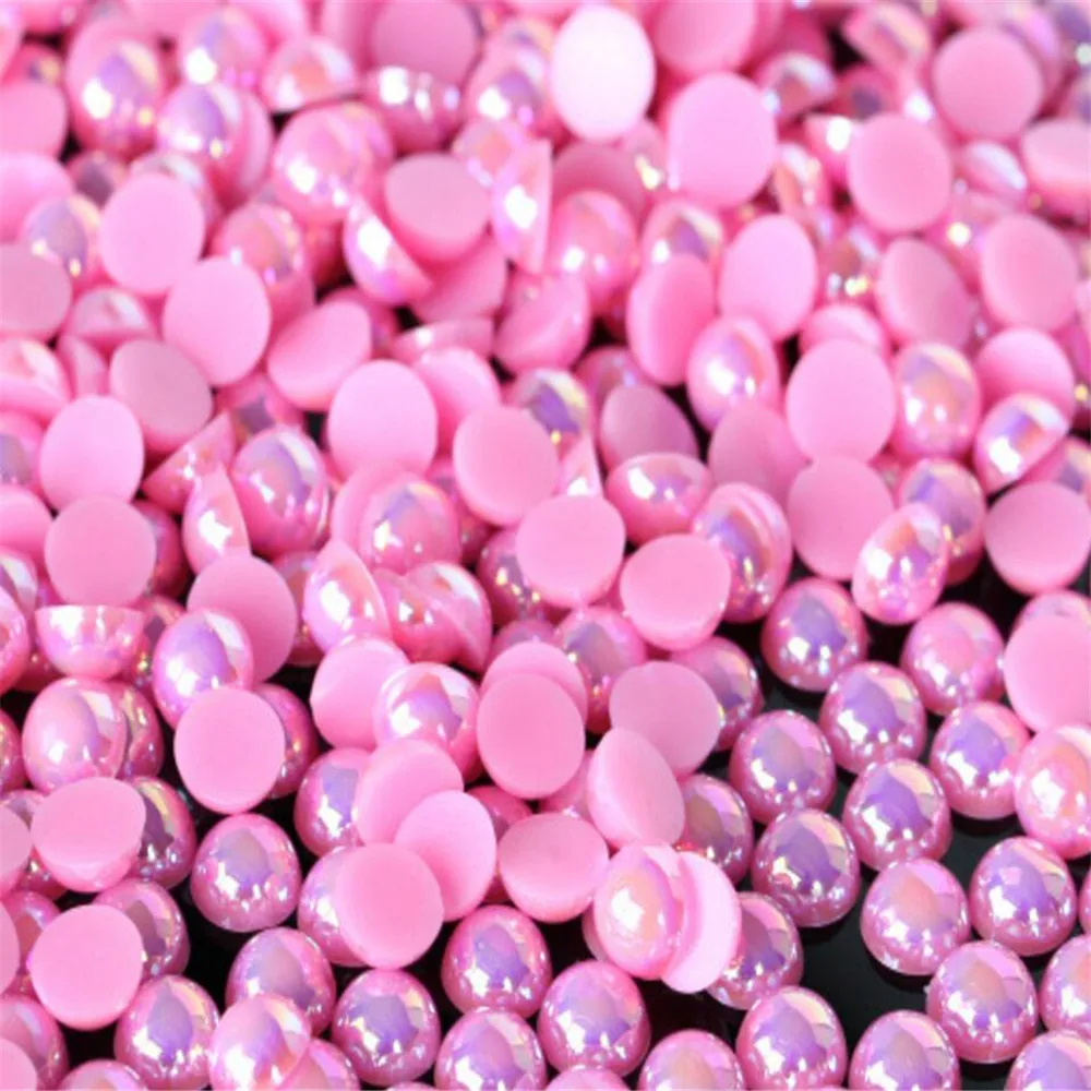 Размеры 1 5 мм-12 мм) шикарная розовая AB Цвет в форме жемчужин с плоским основанием