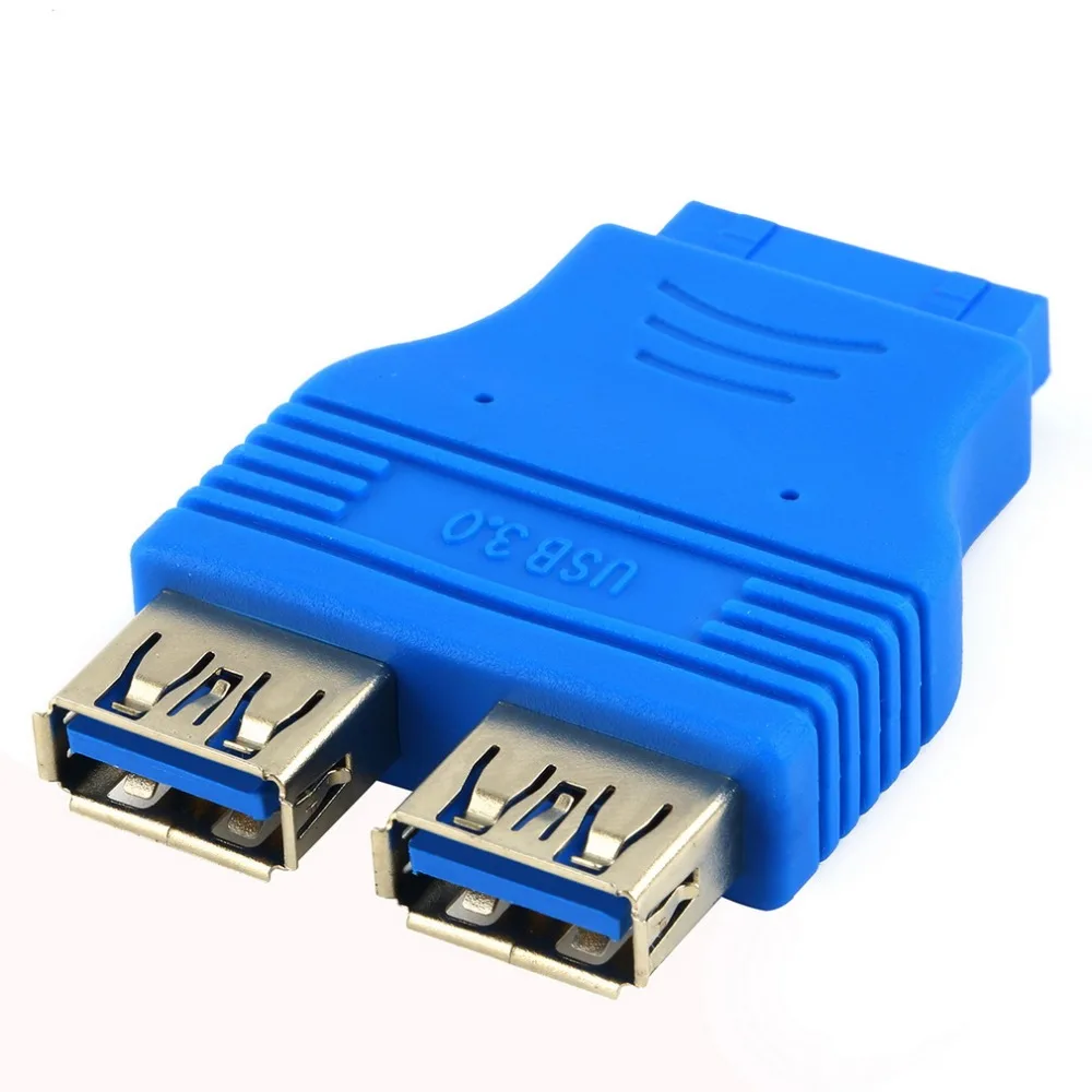 20 контактный разъем для материнской платы гнездо к двойному USB 3 0 Тип A Female синий
