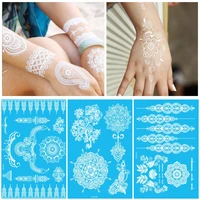 white body paint flash tattoo inspired sticker henna lace ink fashion body art water transfer face body painting decals stickers