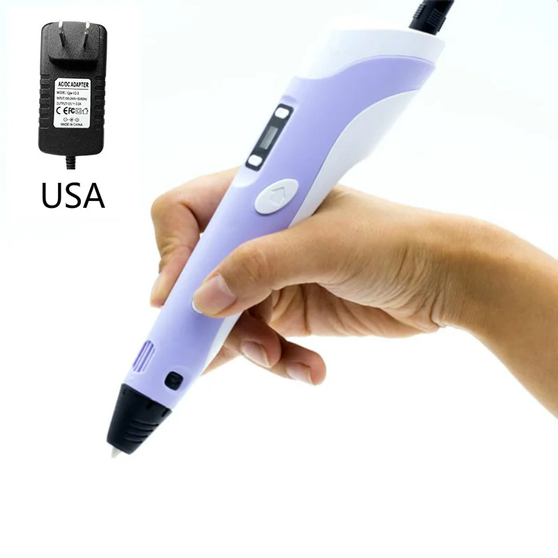 purple USA 3D Ручка, креативные игрушки для рисования для детей, пластиковое искусство, художественное искусство, детская живопись, Обучающие рождественские карандаши, подарки для взрослых - Цвет: purple USA