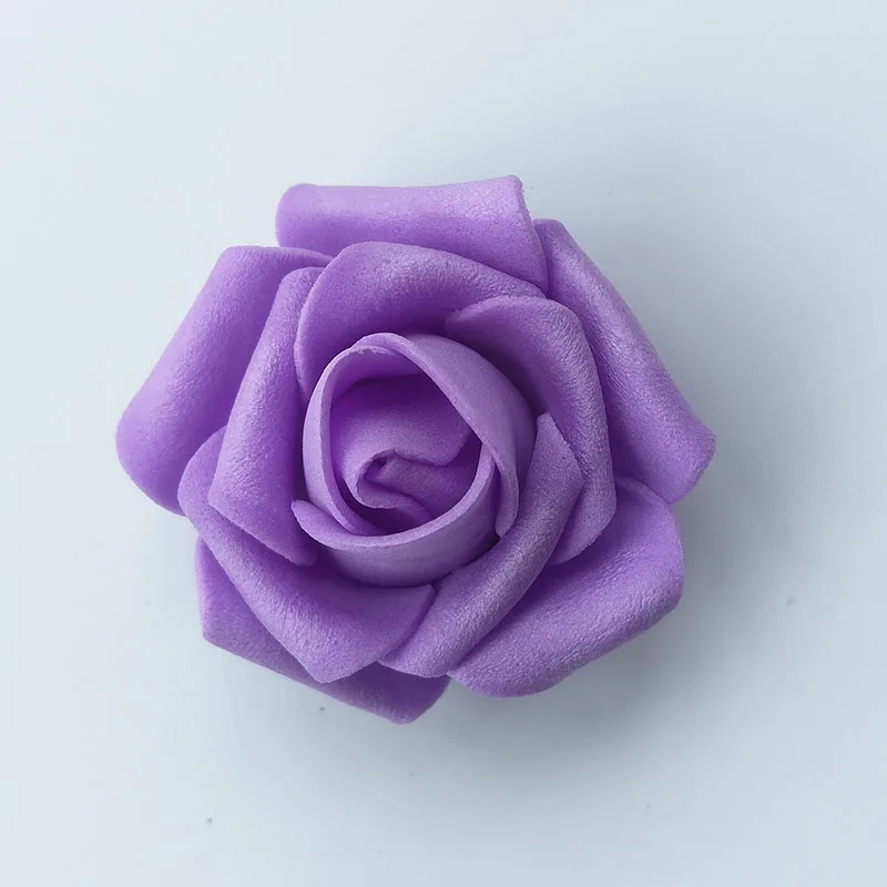 purple 200 шт./пакет Искусственные цветы розы, с рисунком "Медведь", "Цветок" голова 4 см роза цветок голова пены с цветочным рисунком - Цвет: purple