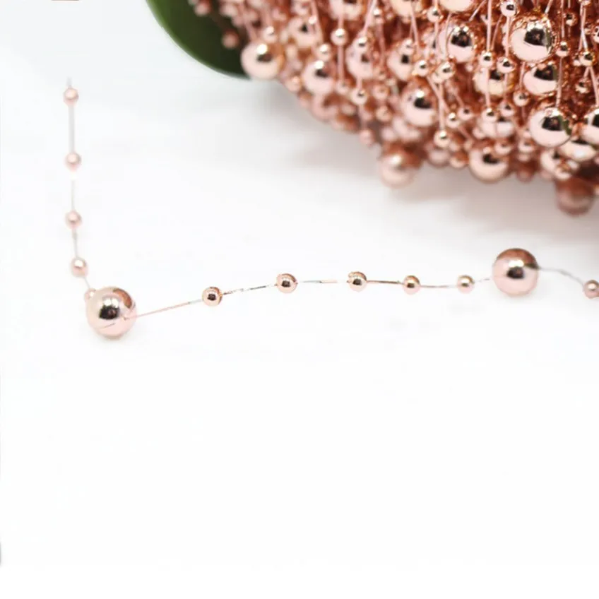 60 метров в рулоне Золотая/серебряная искусственная леска гирлянда цветы для