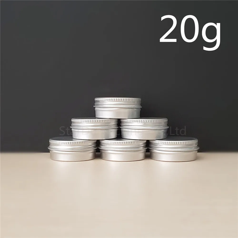 

20g Aluminum Metal Jars Professional Cosmetic Refillable Container Cream Jar/20ml Pot Bottle Makeup Cases Storage Box 50pcs/lot
