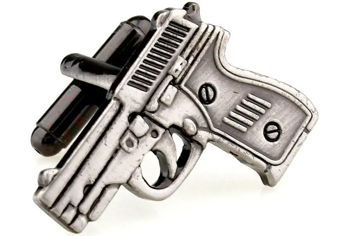 Запонки iGame в виде пистолета запонки из латуни черного цвета оптом и розницу