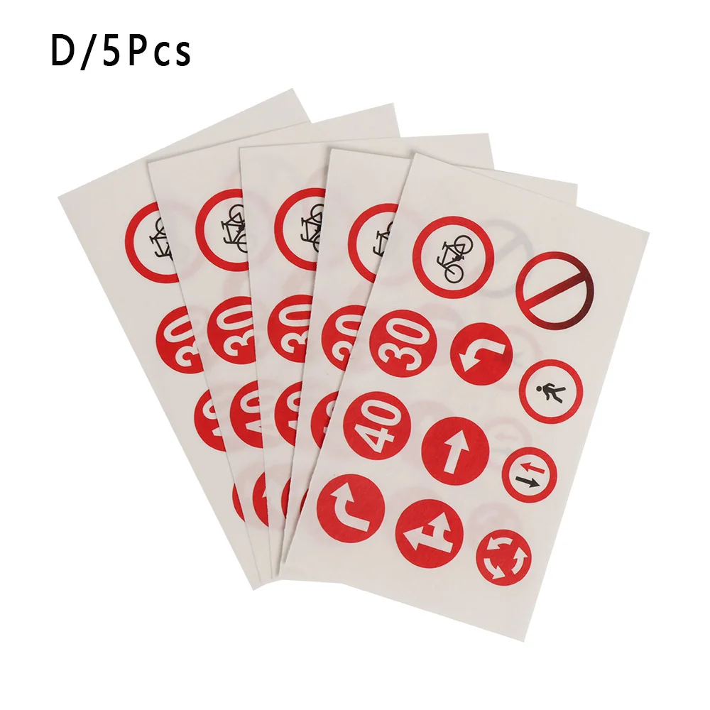 D-5pcs 1/5 шт творческие железная дорога лента Стикеры широкий дорожного движения клейкой ленты для детских занятий дорожные знаки обучение по безопасности дорожного движения - Цвет: D-5pcs