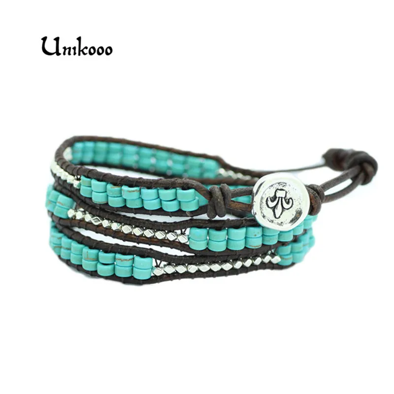 

Semi Precious Stone Bracelet Vintage Leather Wrap Bracelet Friendship Bracelet Multi Layer Friendship Bracelets Dropshipping